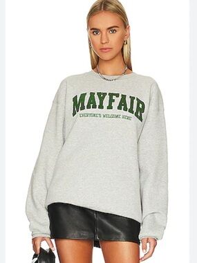 THE MAYFAIR GROUP “Everyone’s Welcome Here” Crewneck Sweatshirt Gray Green Logo
